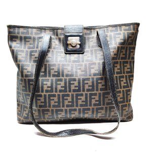 Auth Fendi Tote Bag Brown Pvc #59987F12